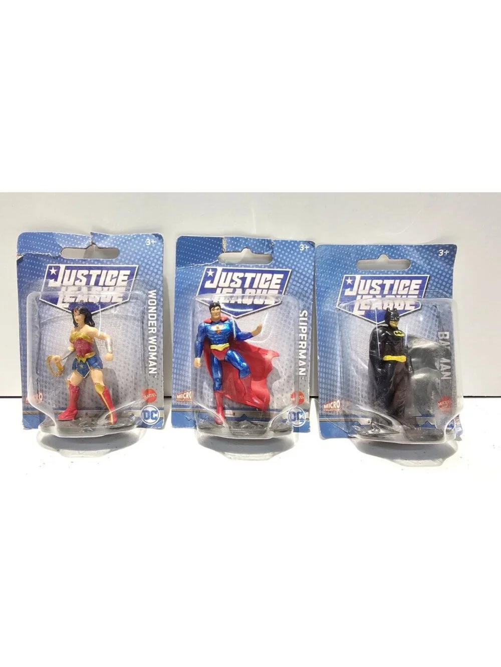 Justice League Micro Collection Batman Superman Wonder Woman Figures Lot of 3 DC